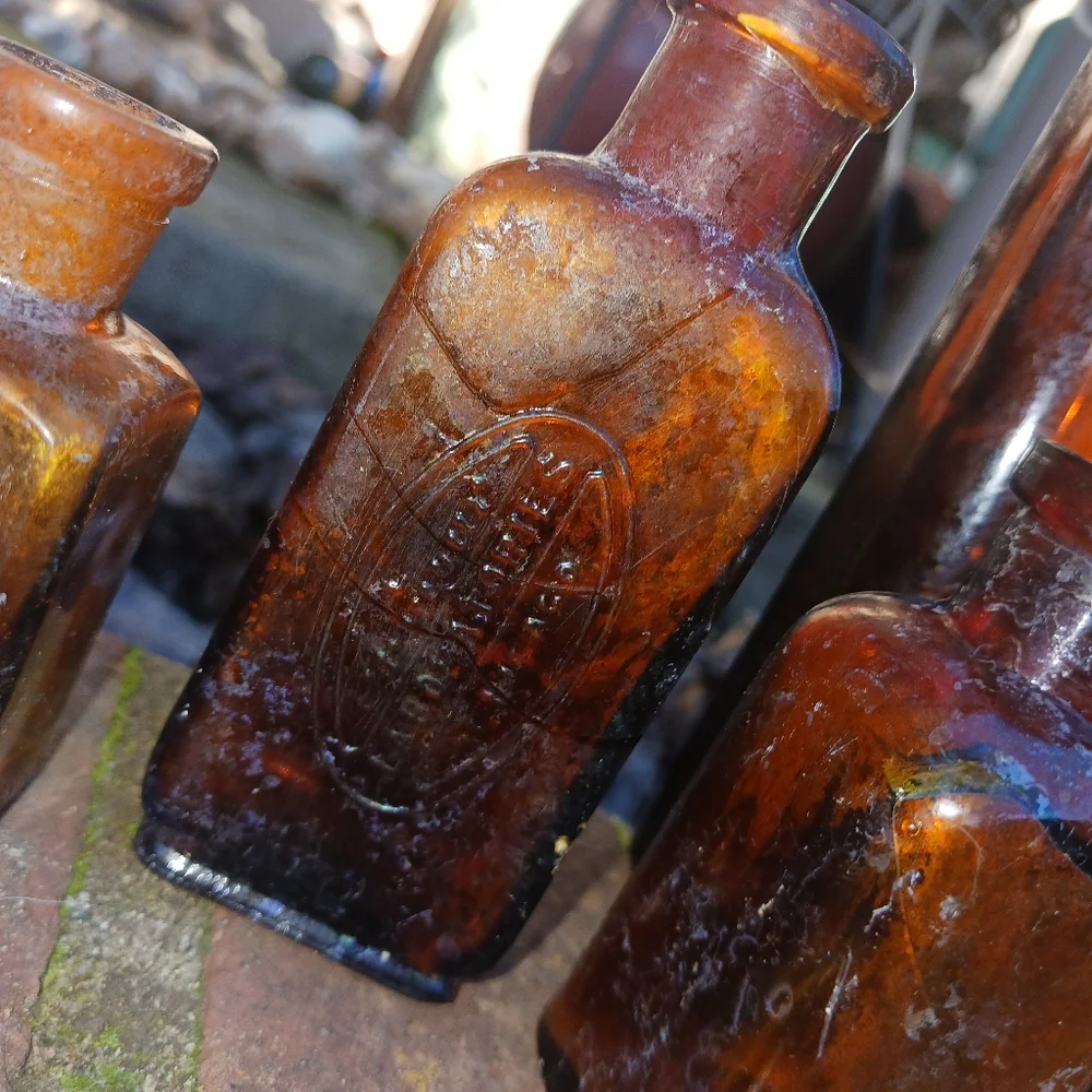 Vintage Brown medicine bottles